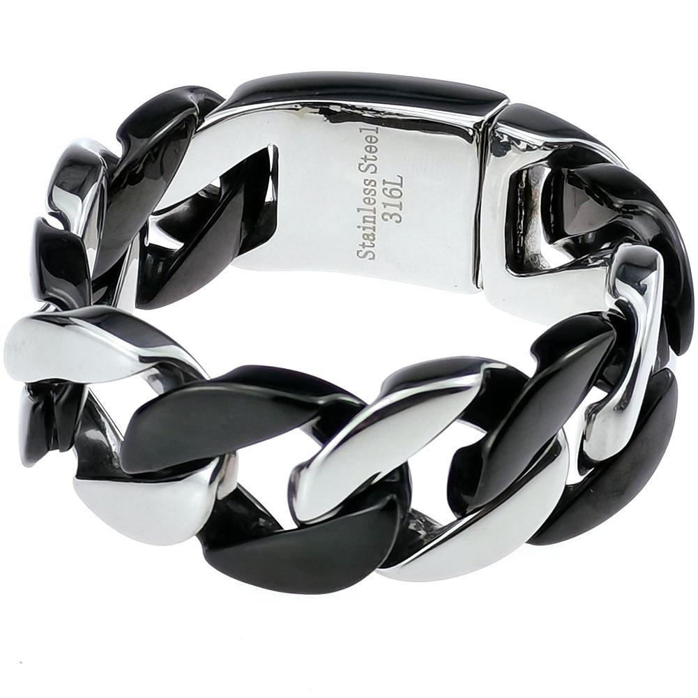 Men Woman 316L Stainless Steel 24mm Curb Chain Bracelet Cuban Bracelet Bangle Jewelry