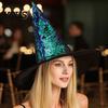 Привлекательный Вечеринка Аксессуар Двусторонний Блестящий Шляпа Ведьмы, Сверкающий Блеск Большой Колдун Меняющий Цвет Шляпа Костюм на Хэллоуин для Косплея, Маскарад