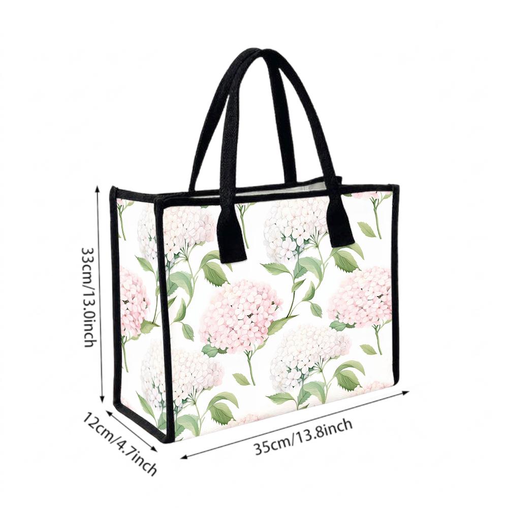 Floral Print Tote Bag Fashion Large Capacity Handbag Casual Shoulder Bag for Daily Use