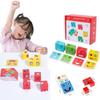 Игра-головоломка с блоками, меняющими выражение лица, настольная игра, Монтессори, выражение, взаимодействие родитель-ребенок, тренировка интеллектуального мышления, головоломка