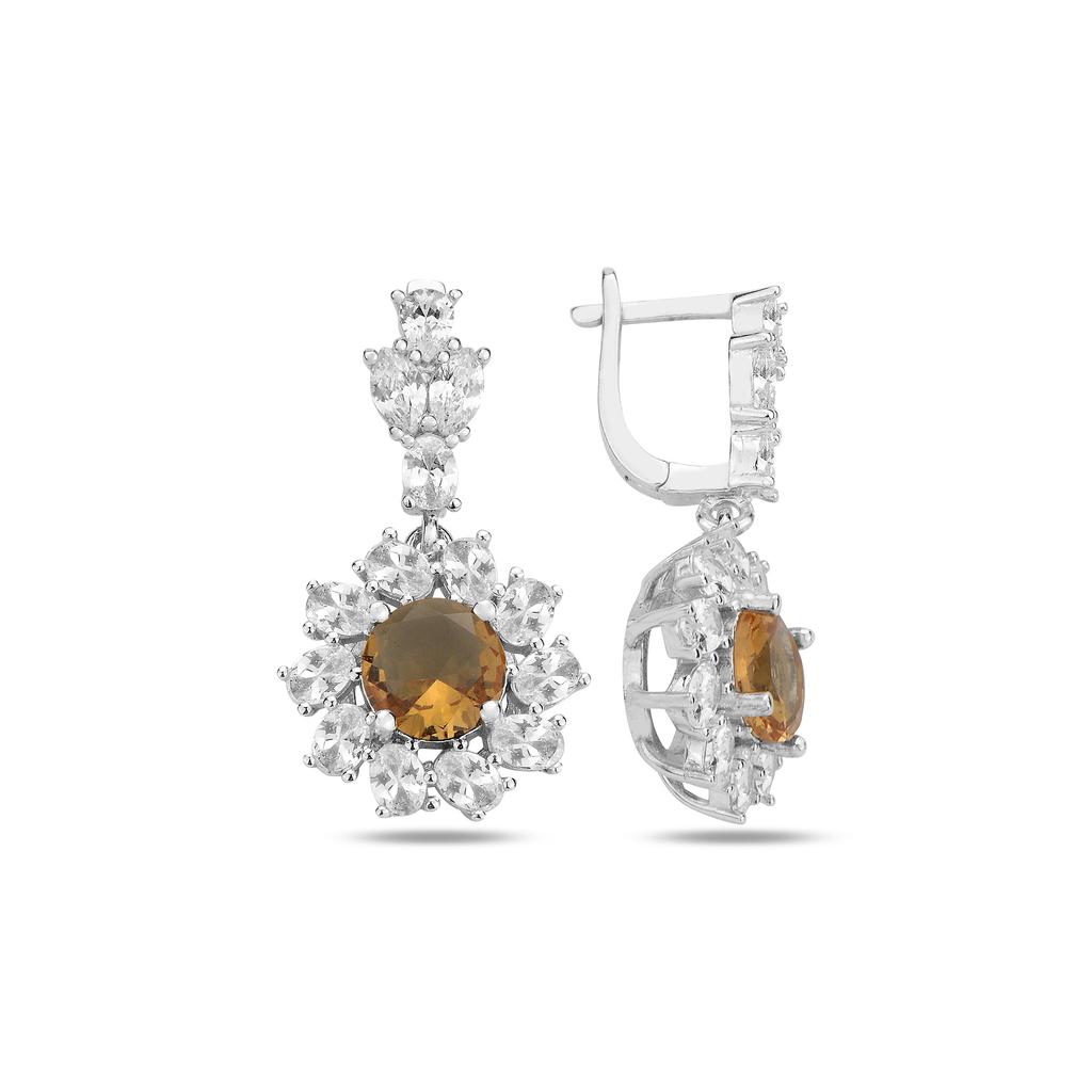 Серьги-подвески из стерлингового серебра 925 карат с изумрудами – ручная работа, акцент из циркона, идеальный подарок для женской ювелирной коллекции, турецкие ювелирные изделия