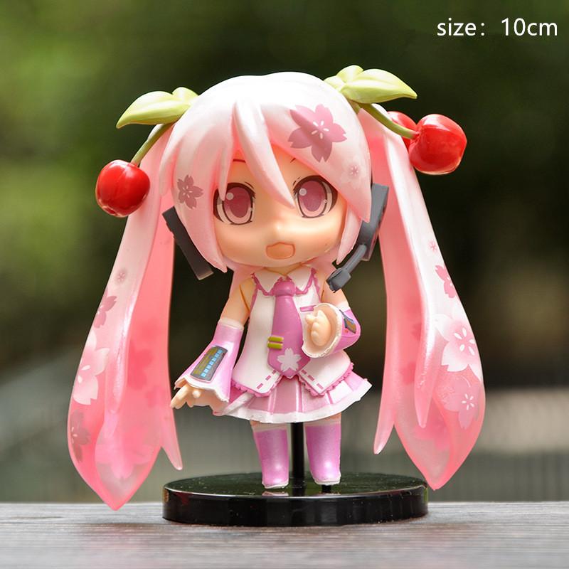 3pcs New Hatsune Miku Figure Mini Character Ornaments Kawai Pink Green Hatsune Home desk Decoration Adult Toy kid Birthday Gift