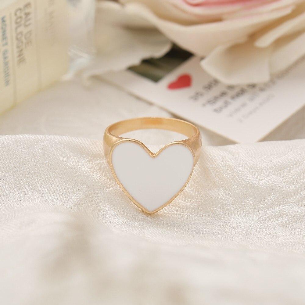 IF ME ювелирные изделия, красочное кольцо для женщин, глянцевое капающее кольцо с сердцем любви, кольцо с персиковым сердечком, изысканное дикое трендовое ювелирное изделие