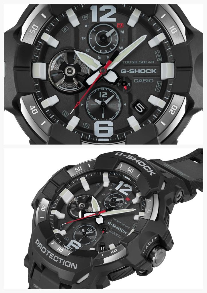 Мужские часы Casio G-Shock GRAVITYMASTER GR-B300-1AJF, черные, с Bluetooth, Tough Solar и конструкцией из биомассы.[Официальный японский продукт]