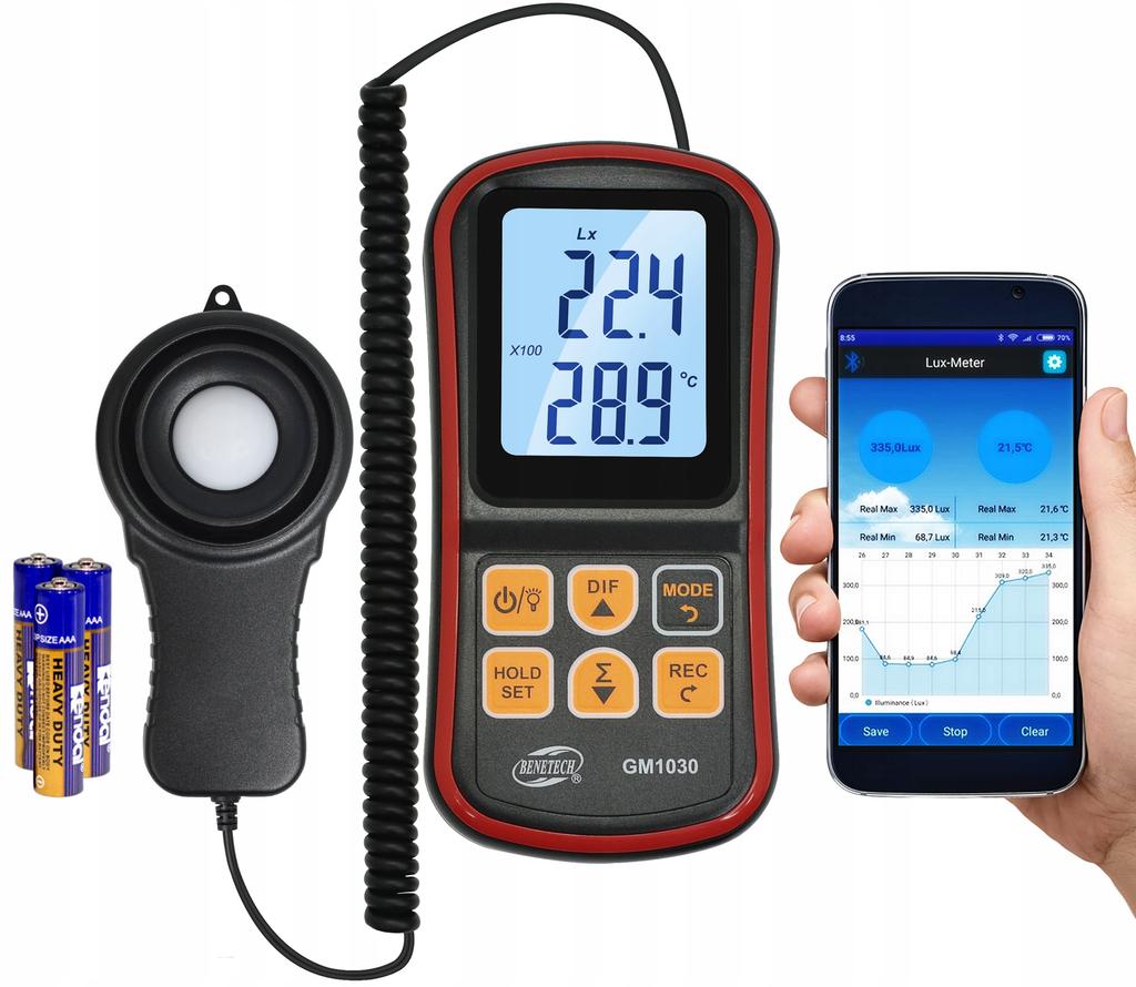 LUX METER WITH PROBE LIGHT METER BLUETOOTH