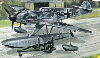 Пластиковая модель истребителя Sovaem Luftwaffe Messerschmitt 1/72 Bf109W-2