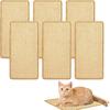 6 Pcs Cat Scratcher Mat, Sisal Cat Scratching Pad Scratch Mat for Cat with Adhesive Loop Tape Cat Scratch Pad Rug for Protect Wall Couch Carpet