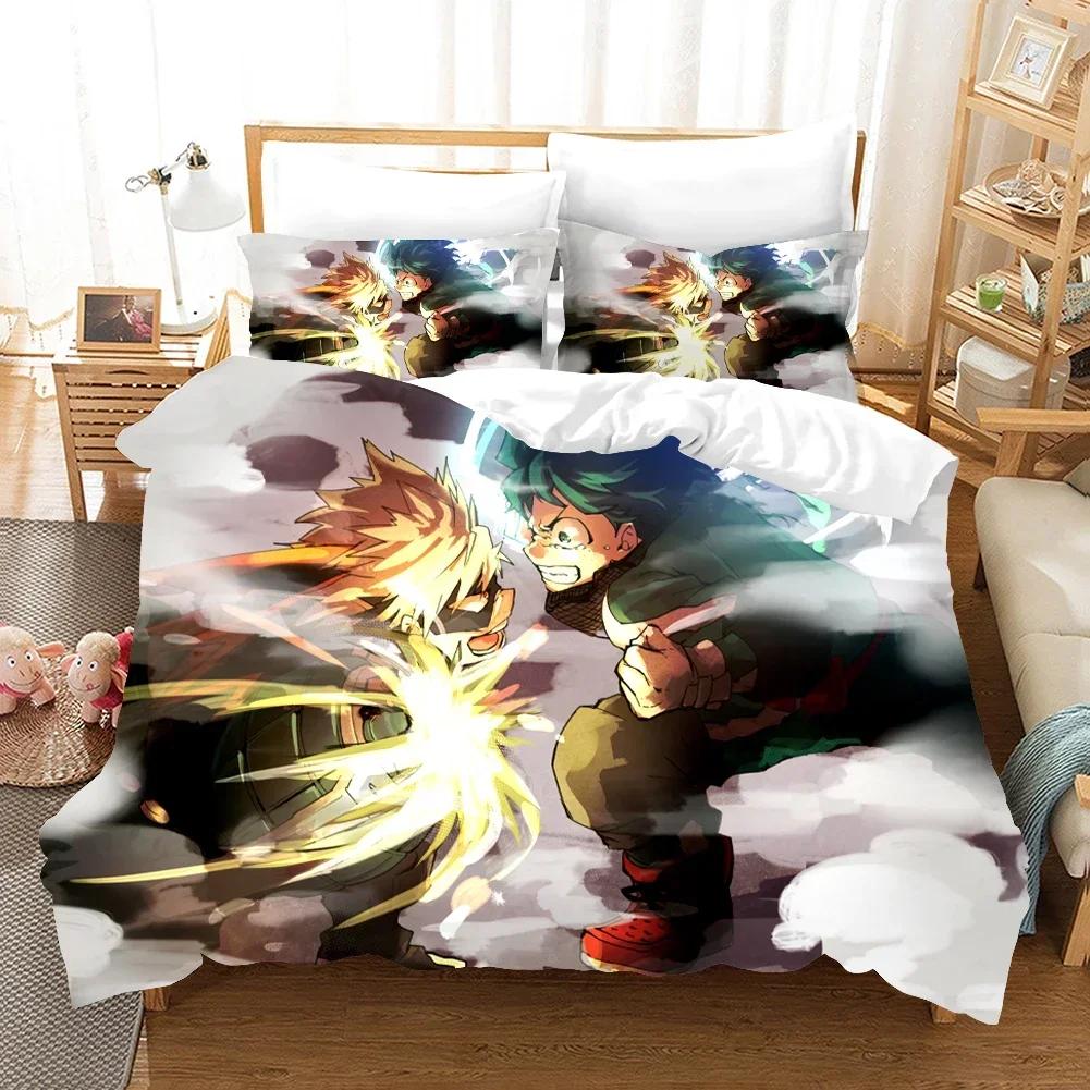 Anime Printed My Hero Academia 3D Duvet Cover Bedding Set Comforter Linen Pillowcases Home Decor Single Double Twin King Queen