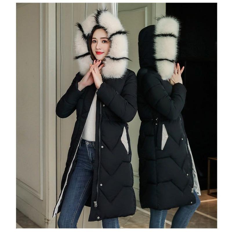 Женская длинная куртка из хлопка с подкладкой из хлопка длиной до колена, новая корейская версия, куртка с зауженной талией для похудения и утолщения, зимняя куртка из хлопка