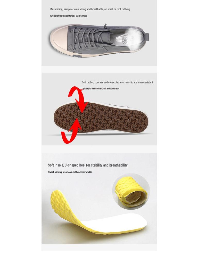 2025 Summer Men's Low-Top Color Block Canvas Slip-On Skate Shoes