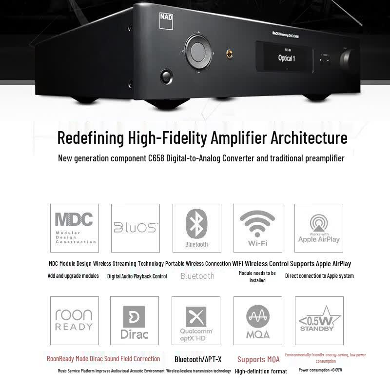 NAD C658 BluOS Streaming DAC Preamplifier (CN version)