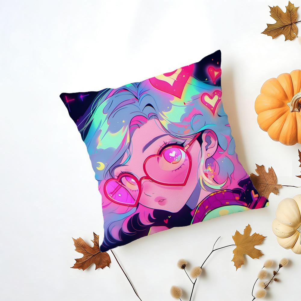 Fashion Pop Art Anime Street Graffiti Cushion Cover Washable Linen Pillowcase Soft  for Daily Sofa Bed Home Room Decor