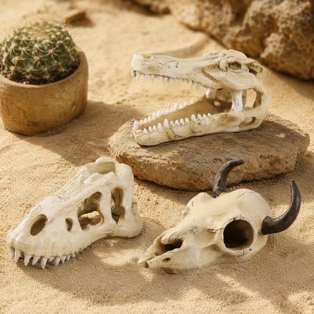 Creative 3D Skull Reptile Cave Hollow Out Reptile Climbing Shelter Aquariums Enthusiasts