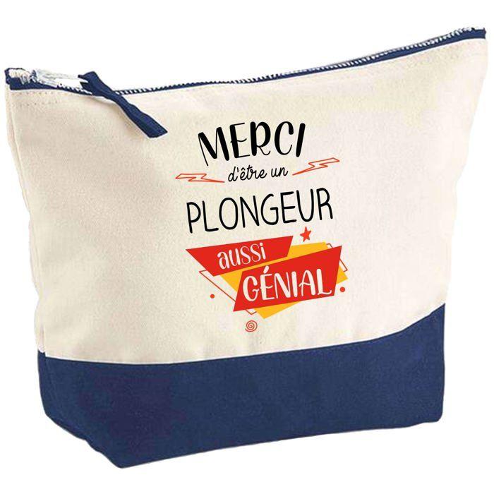 Trousse de maquillage - PLANETEE - Plongeur Merci Génial - Grand format - Coton - Impression HD