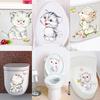 Removable Wall Stickers Mimic Real Cat Toilet Stickers Waterproof Self-adhesive Toilet Stickers Cute Cartoon Kitten Stickers