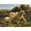 Vintage Sheep Countryside Meadow Scenery Poster Farm Animal Jesus Prints Canvas Painting Wall Art Picture Home Living Room Decor