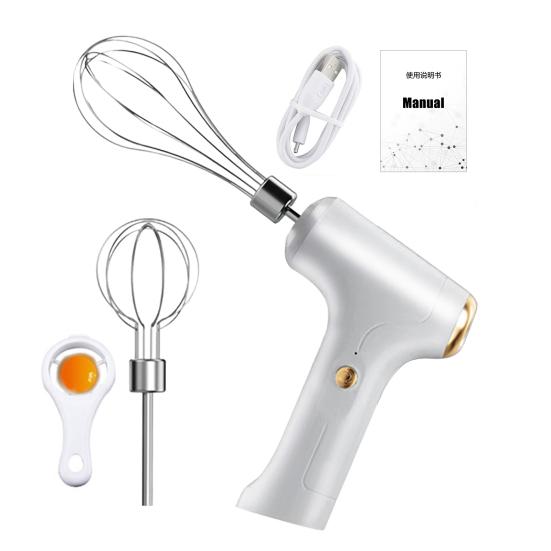 Беспроводной электрический венчик для взбивания яиц с двойной миксерной головкой, 3 скорости, портативный ручной венчик для торта, хлеба, десертов, ручной миксер