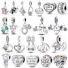 925 Silver Little Girl Love Mom Forever Infinity Infinite Dangle Charm Beads Fit Women Bracelet 925 Jewelry Mother Gift
