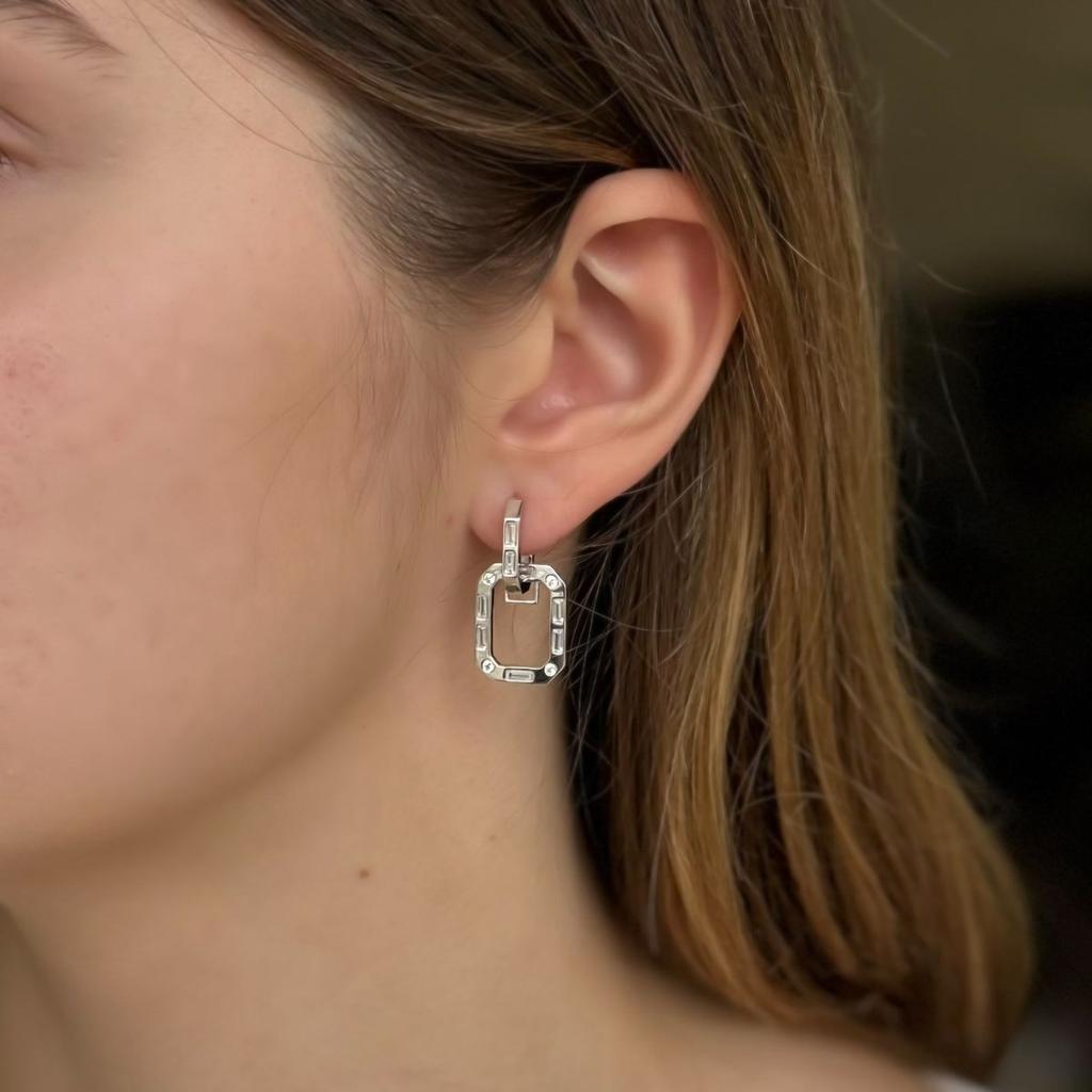 Silver Earrings with Cubic Zirkonia (2175346)