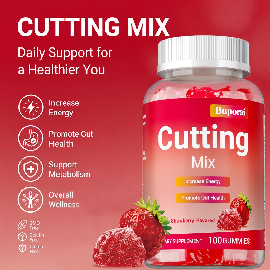 Buporai Жевательные конфеты Cutting Mix 100 шт. - Гидрохлорид берберина, Йерба мате, Хром и Имбирь, Поддержка метаболизма и пищеварения