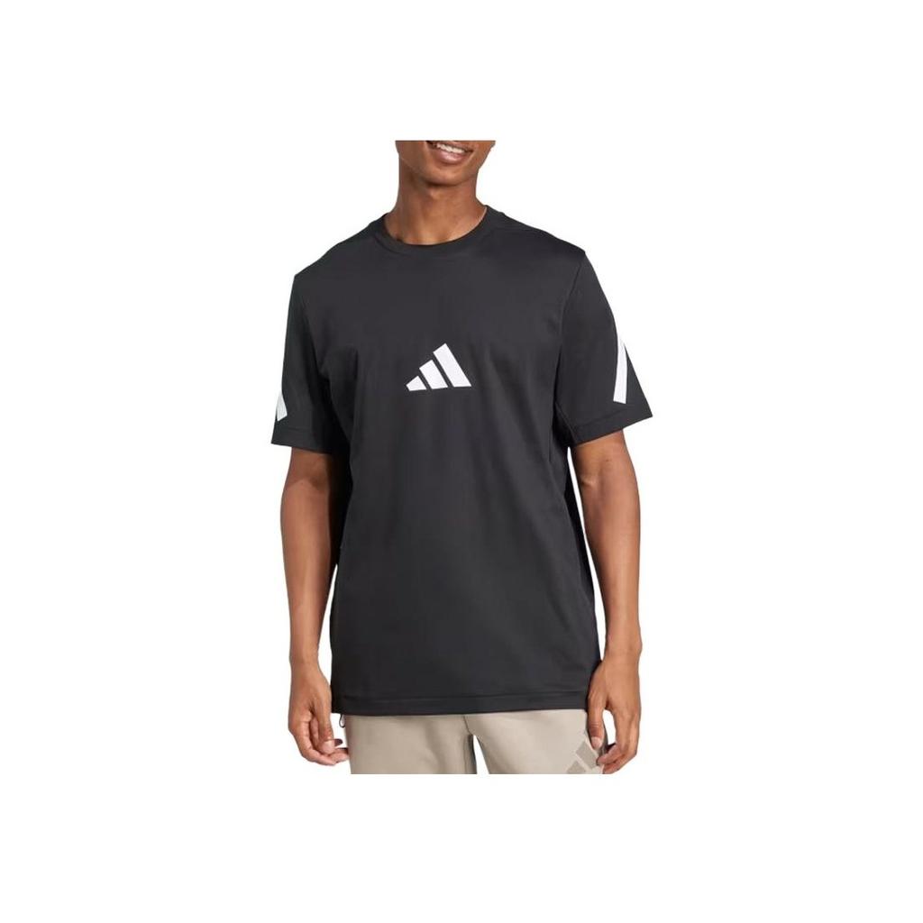 Adidas Short Sleeve Logo Print Crew Neck T-Shirt Men Tops Black JC7920