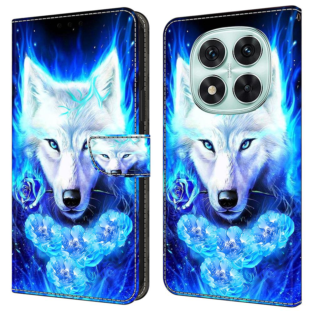 Для Xiaomi Redmi Note 14 Pro 5G/Poco X7 5G Кожаный чехол с печатью узора Кошелек Подставка Флип-чехол для телефона