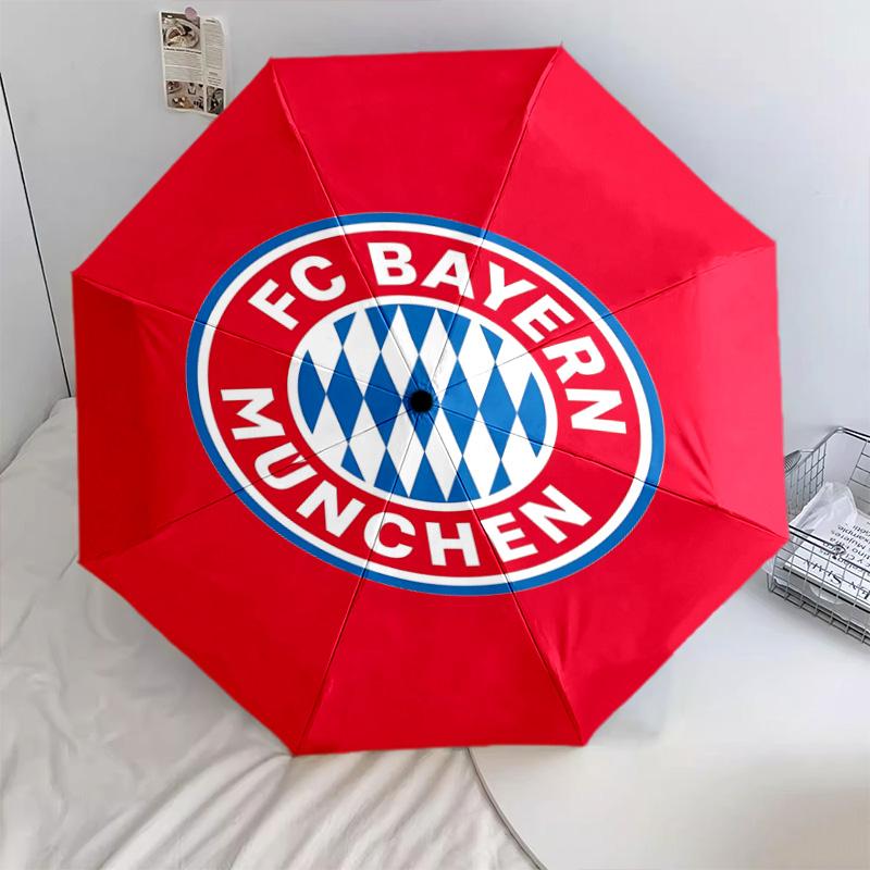 1 PC Automatic Folding Umbrella - Fc Bayern Munich Pattern Portable Foldable Design With 8 Ribs Christmas Birthday Gifts
