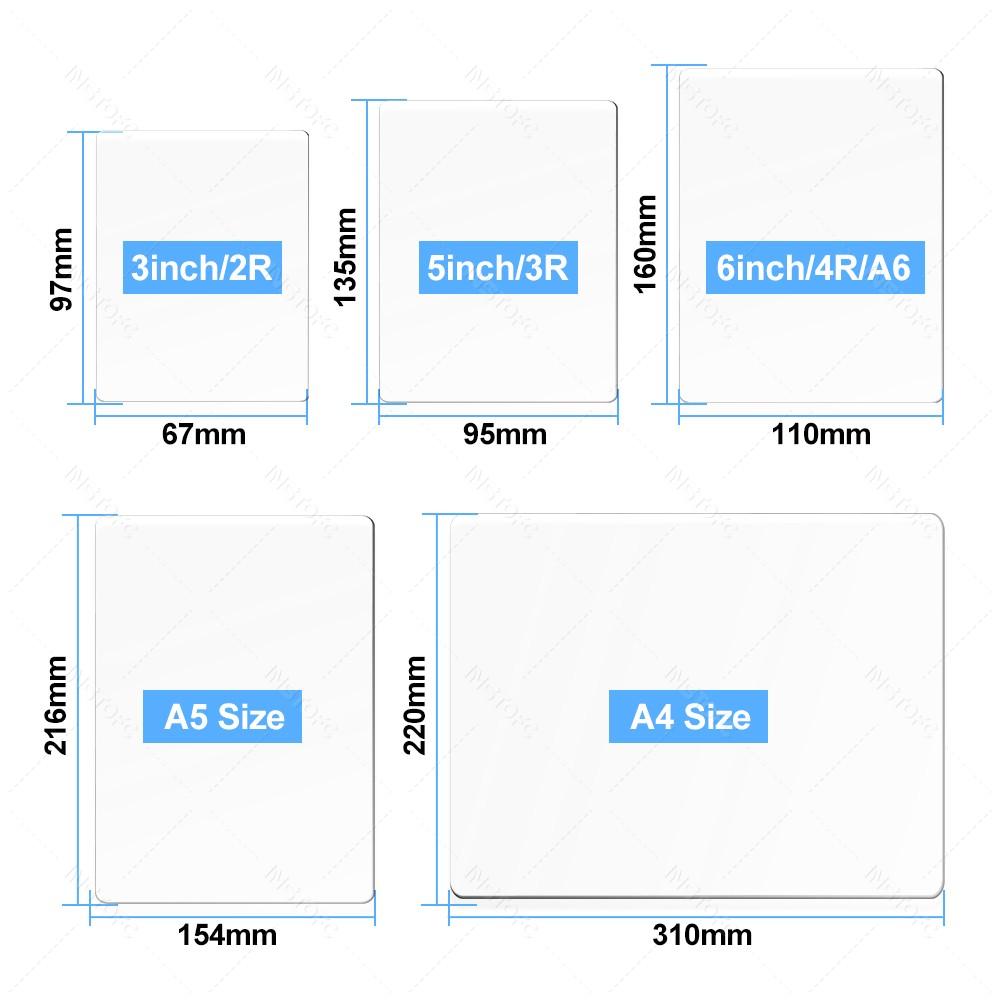 50 листов 80 микрон 3/5/6 дюймов Ламинирующая пленка ПЭТ ЭВА Пластиковая пленка для горячего ламинатора 3R 4R 5R A6 A5 A4 Для фото/документов/карточек/меню