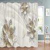 Elegant and Fashionable Fantasy Pearls and Diamonds Bouquet Shower Curtains 3D Style Relief Sculpture Bath Curtain Bathroom Deco