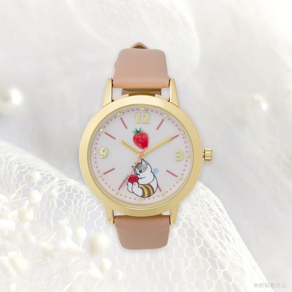 Watch Mofusand Shark Blue Leather Band Pink [Fieldwork] MSD002-2 Women's