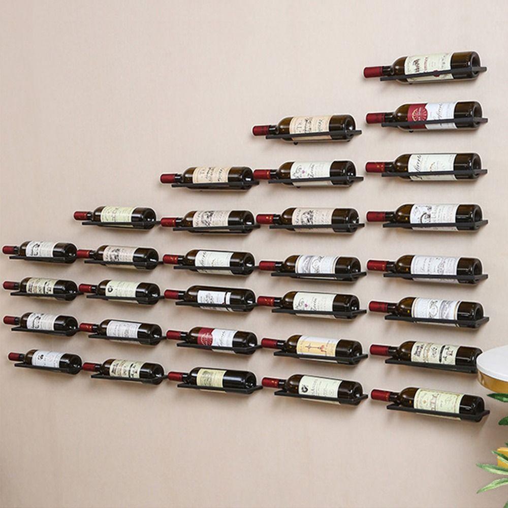 Metal Wine Rack Wall Mounted Wine Display Shelf Wall Decor Wine Bottle Holder Liquor Wine Bottles