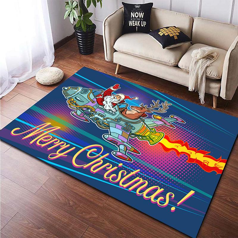 Рождественский большой ковер с HD-печатью, ковер для гостиной, спальни, украшение дивана, нескользящие коврики, дропшиппинг Alfombras