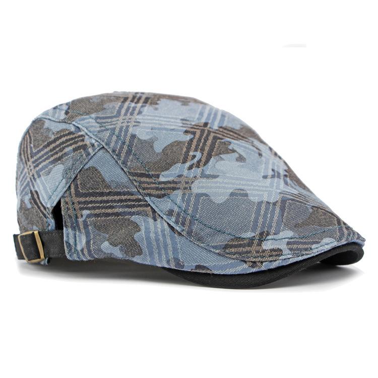 Women's Cap British Vintage Print Camouflage Beret Men