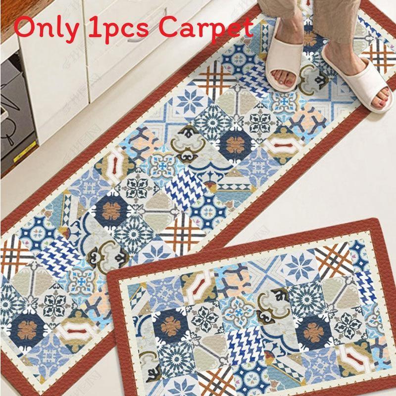 Pvc Antioil Waterproof Kitchen Floor Mat With Nonslip Texture For House And Entryway