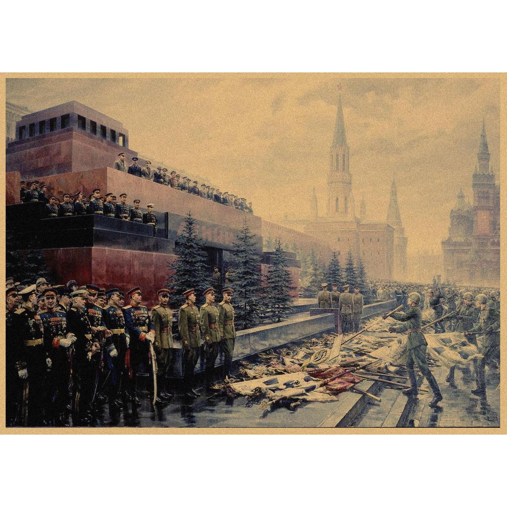 Red Revolution Retro Poster: Stalin, Lenin, Marx Soviet Era Wall Art 297