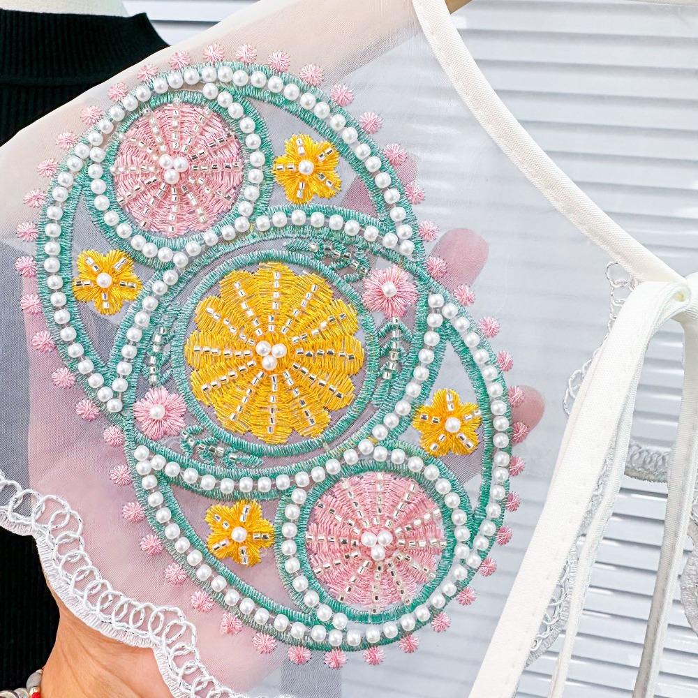 Clothing Accessories Women's Lace Collar Flower Sweet Tied Cloak Fake False Collars Lace Up Shawl