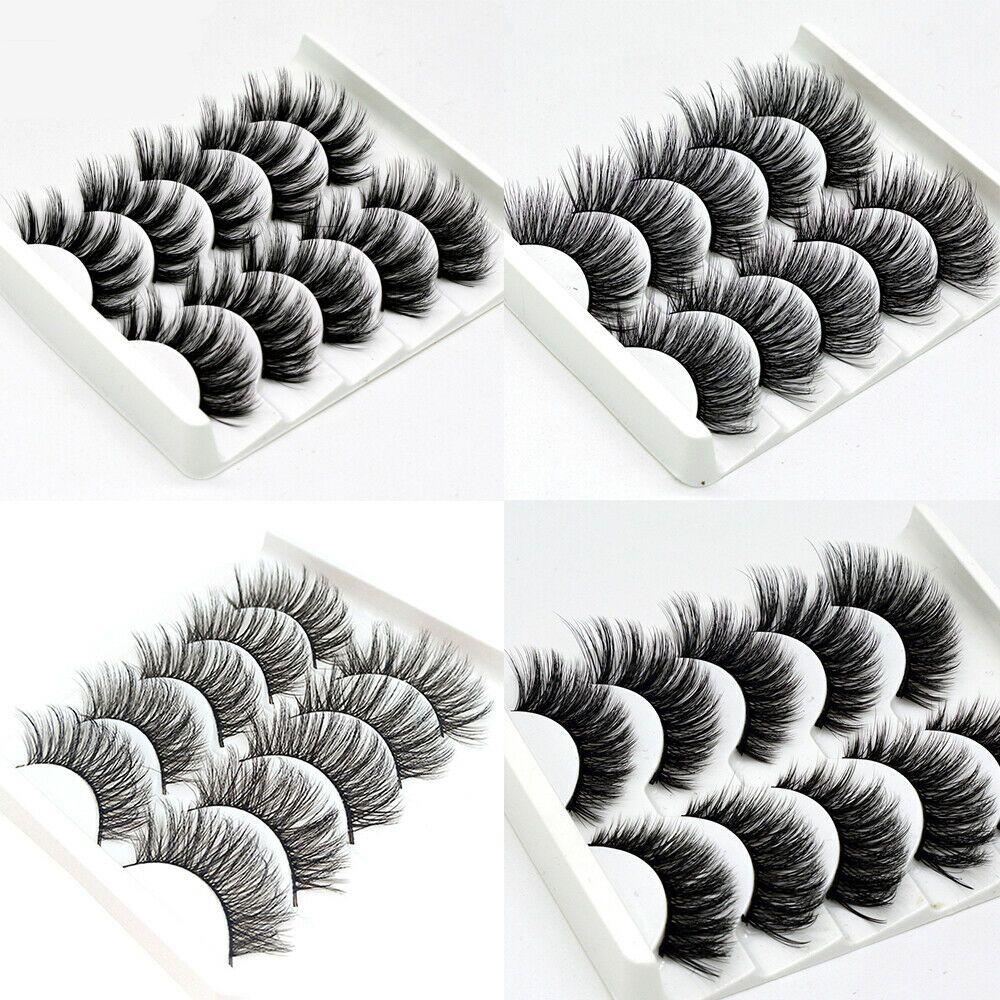 Handmade Natural Wispy Flared Eye Lash Extension False Eyelashes Crisscross 3D Faux Mink Hair