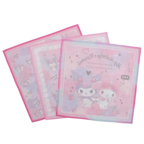 Salonge My Melody & Kuromi 43601 Napkin Set (3 pieces) 870900 Lunch Cloth Lunch Cloth My Melody MyMelody KUROMI