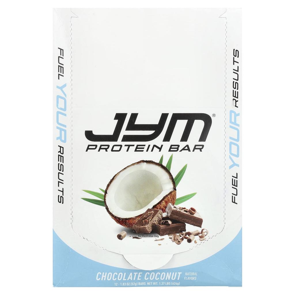 JYM Supplement Science Protein Bar, Chocolate Coconut, 12 Bars, 52 G (1.83 Oz) Each