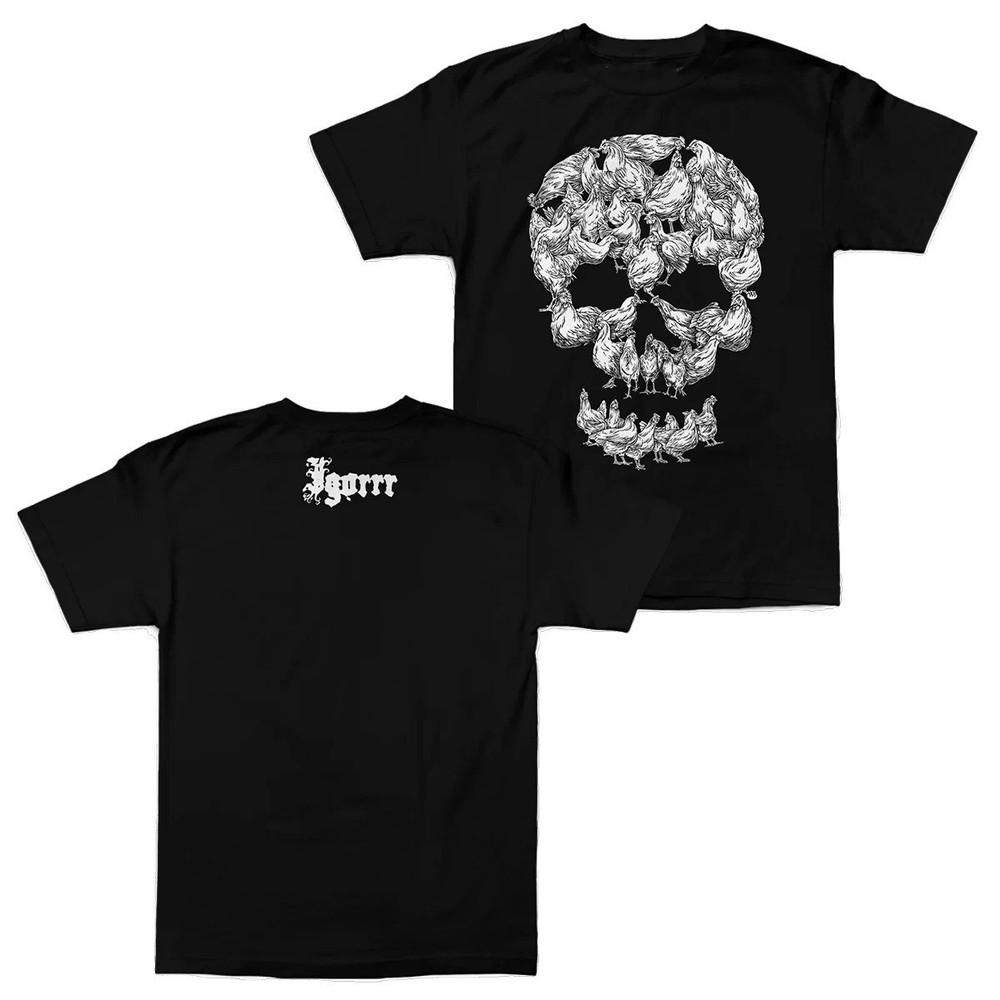 Футболка с изображением куриного черепа группы Igorrr, 2 стороны, смешная, черная, унисекс, размеры S-5XL, BT1888