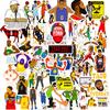 50 Nba - Basketball Terrier Stickers, Basketball Players Sports Stars Basketball Cartoon Stickers Collection