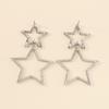 Блестящие серьги-подвески в форме двух полых звезд разного размера, инкрустированные стразами, модные украшения для ушей, идеальный аксессуар для женщин, повседневный гламур