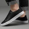 Fashion2024 Men Lace-up Shoes Flat Leather Shoes Men Vulcanized Shoes Casual Shoes White Sneakers British Casual Non-Slip Shoes Fashion