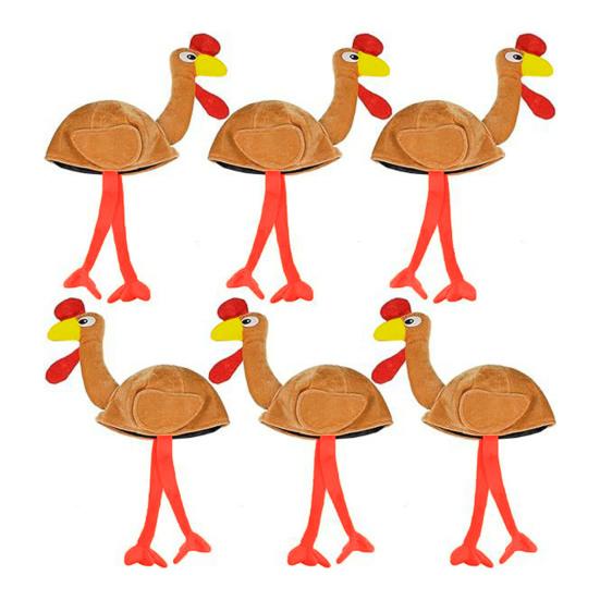 Аксессуар для костюма на День благодарения, плюшевая шапка в виде индейки, головной убор, повязка на голову в виде куриного глаза и ножки для новогодней вечеринки