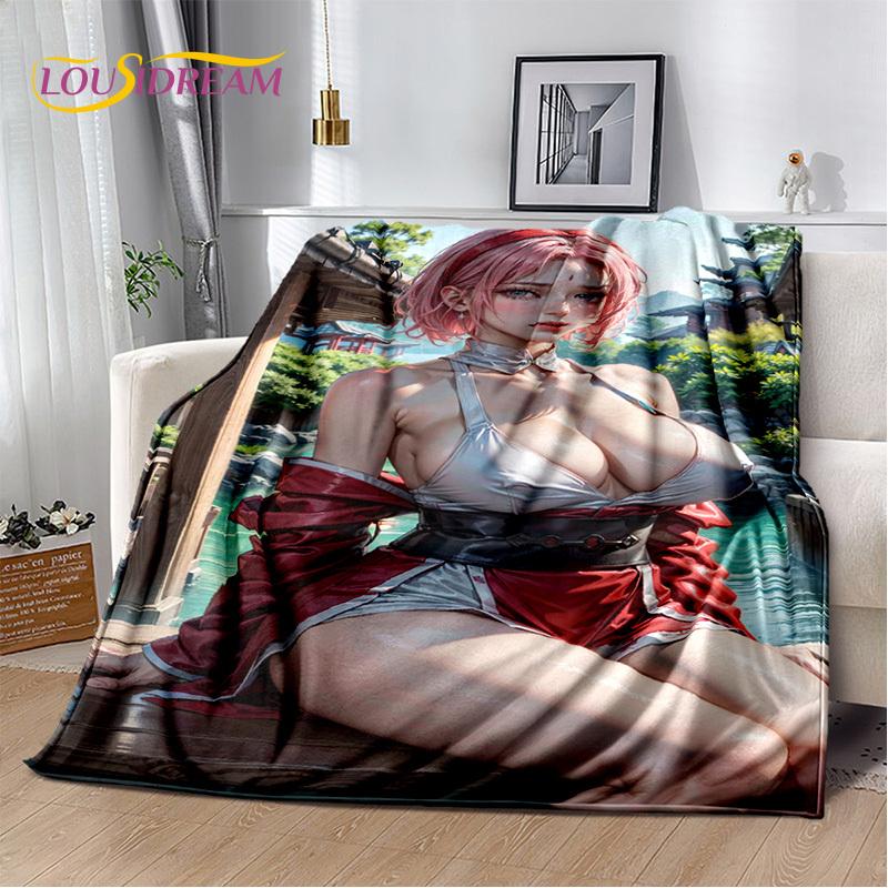 Sexy Lace Beauty Girl Lady Cartoon Anime Character Blanket,Soft Throw Blanket for Home Bedroom Bed Sofa Picnic Office Cover Gift