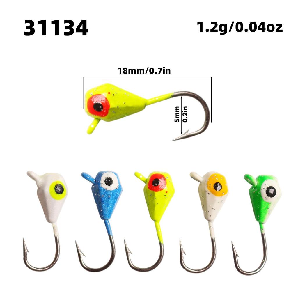 Крючок рыболовный свинцовый головкой Cross 5-цветный алмазный шлифованный 1.2г Микро-приманка для подледной рыбалки с мягкой насадкой