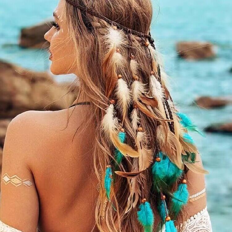 Elegant Feather Hair Accessory For Women Unique Hairpieces Cosplay Headwear For Long Short Curly Or Straight Hair