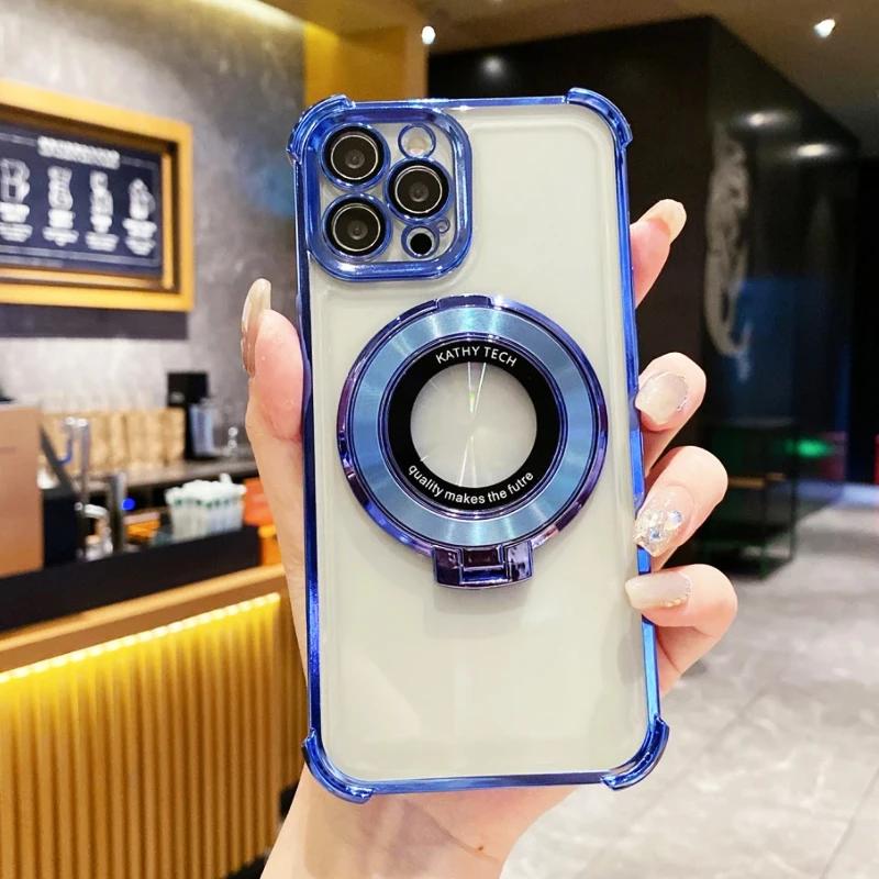 Luxury Shockproof Magnetic Bracket for Magsafe Case for Infinix Smart 9 8 7 Plus Smart9 Hot 50i 50 I Hot50i With Holder Cover