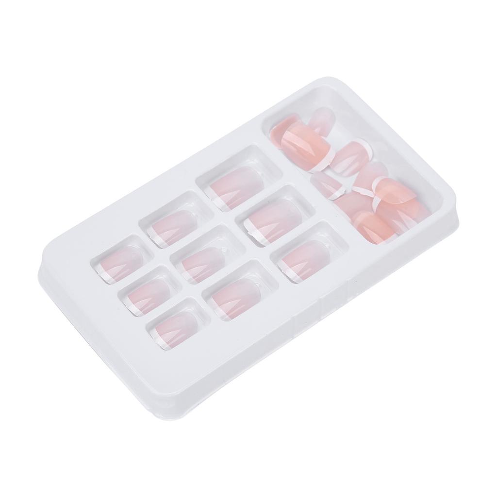 24 шт. французские нюдовые ногти короткие прессованные полное покрытие балерина искусственные ногти типсы для ежедневного салона своими руками