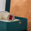 Cellacity Vintage 925 Sterling Silver Rings for Women with Oval Shape Ruby Gemstone  Female Jewellery Ring Wedding Party Gifts